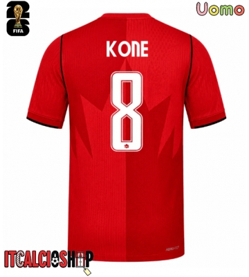 Canada Ismael Kone #8 Prima Maglia Mondiali 2026 Manica Corta